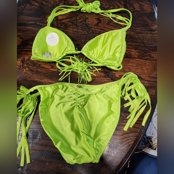 PQ Swim Mila Lime Bikini M Top/Large Bottom - Picture 10 of 13